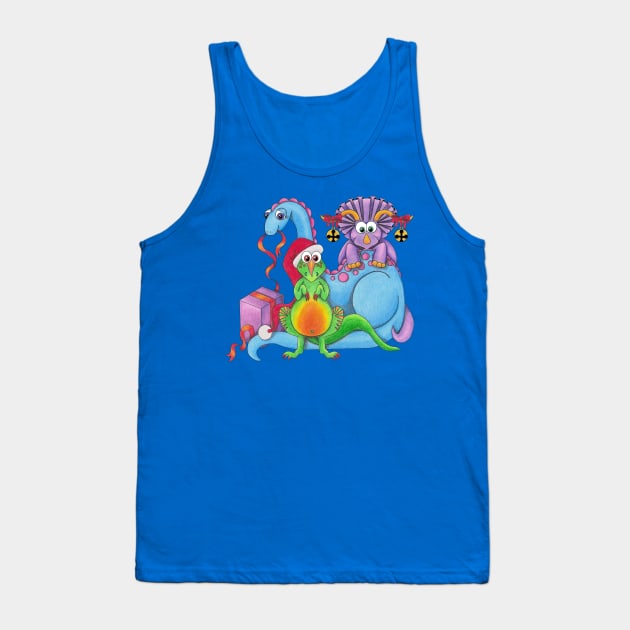 DINOmite Christmas! Tank Top by TJWArtisticCreations